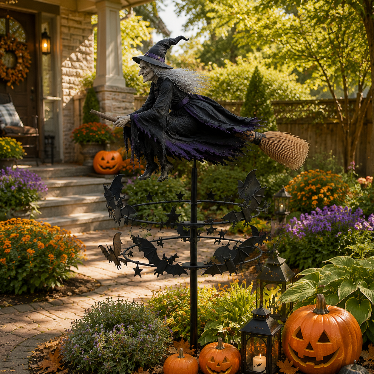 🔥Halloween Early Bird Offer: 30% off🧙‍♀️ The Enchanted Witch Garden Wind Spinner